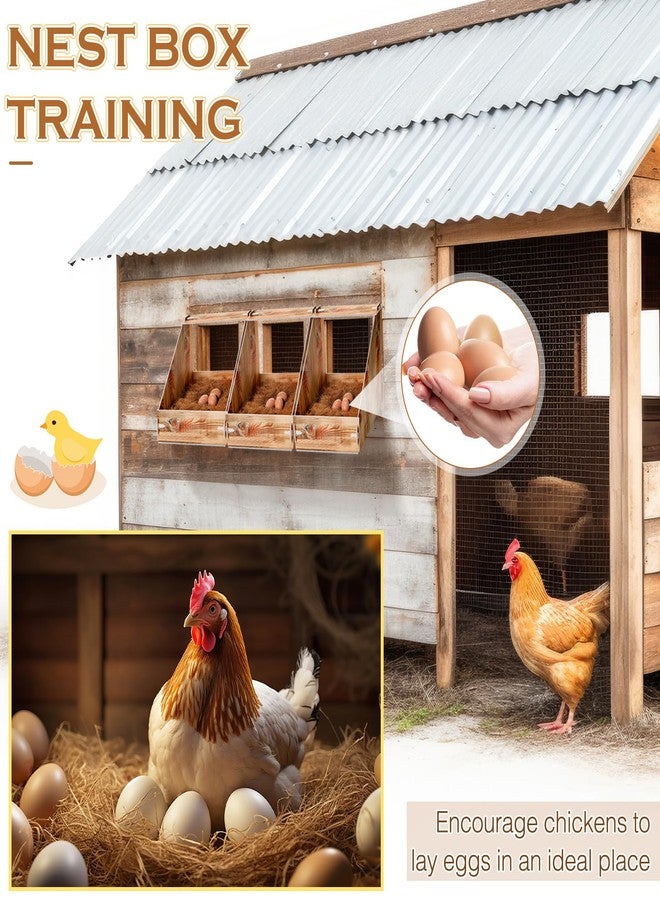 Teenyyou صندوق تعشيش بلاستيكي للدجاج من تيني يو، مزود بثلاث وسادات تعشيش وأربع بيضات خشبية مزيفة لوضع البيض. صندوق تعشيش بلاستيكي للدجاج، قفص دجاج، صناديق وضع البيض للدجاج والبط والدواجن. - Image 4